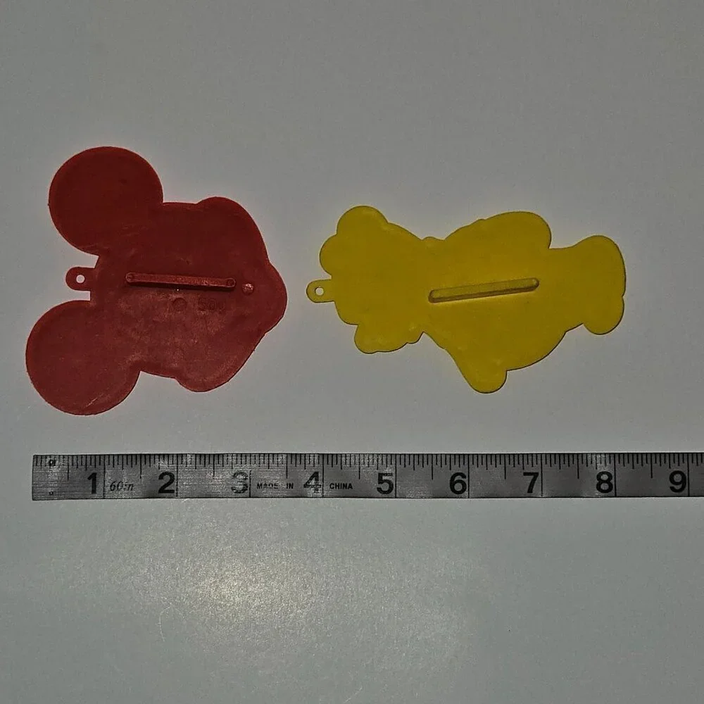2 VTG Cookie Cutters Lot Disney Hallmark Red Mickey Mouse Yellow Winnie the Pooh